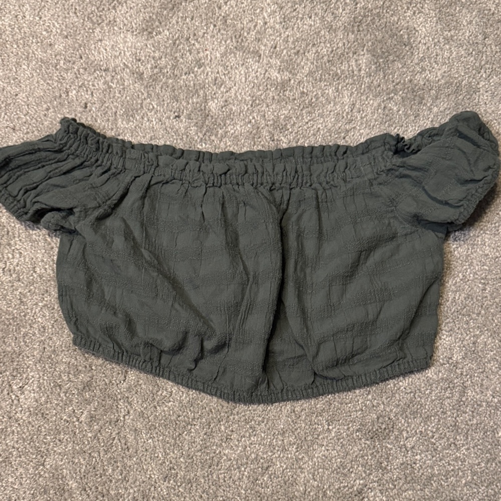 Aerie Textured Green crop Top